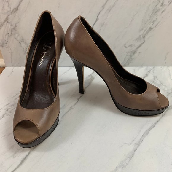 Cole Haan Shoes - COLE HAAN Soft Brown Leather Nike Air Pump Heels